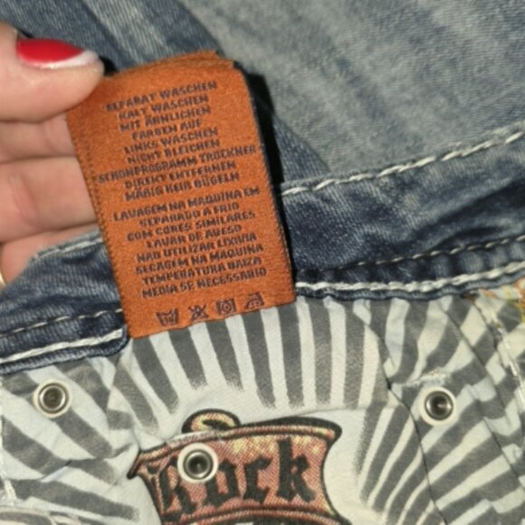 Rock Revival PRIYA Bootcut Jeans Size 28 — Thick Stitch, Embellished Flap Pocket - Picture 6 of 7